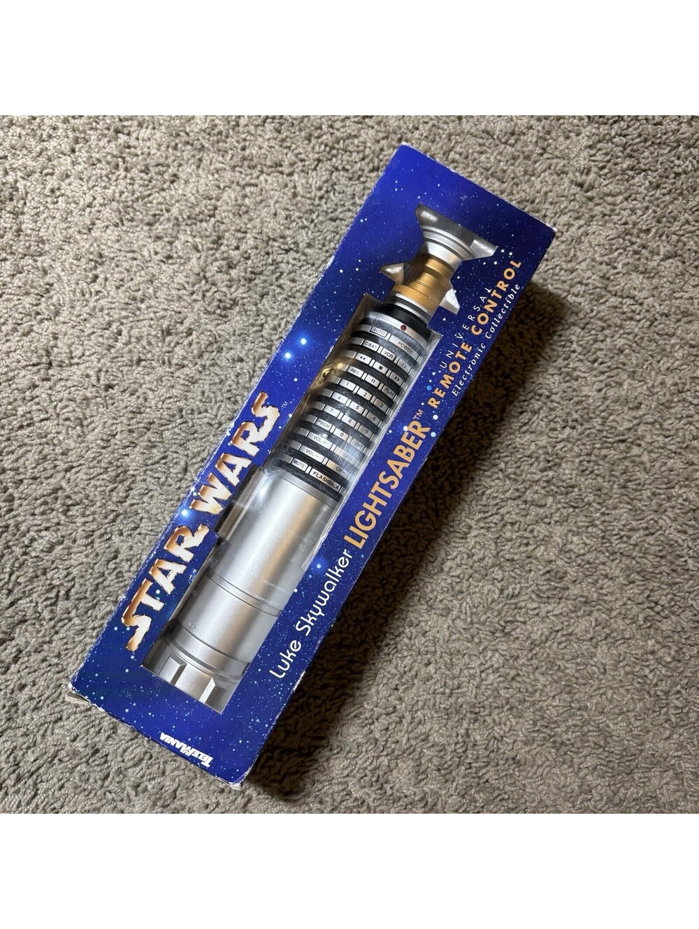 Vintage 1997 TeleMania Star Wars Luke Skywalker Lightsaber Universal Remote Box